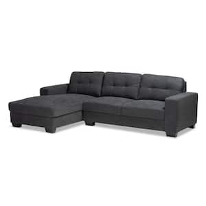 Langley 2-Piece Dark Gray Fabric 3-Seater L-Shaped Left-Facing Chaise Sectional Sofa
