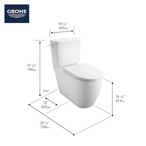Essence 2-piece 1.28 GPF Single Flush Elongated Toilet with Left Hand Trip Lever in Alpine White, Seat Included