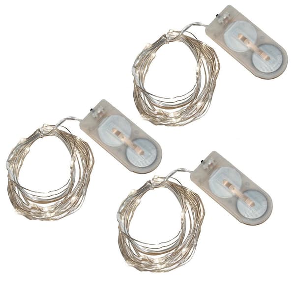 Bright White Battery Operated Waterproof Mini String Lights