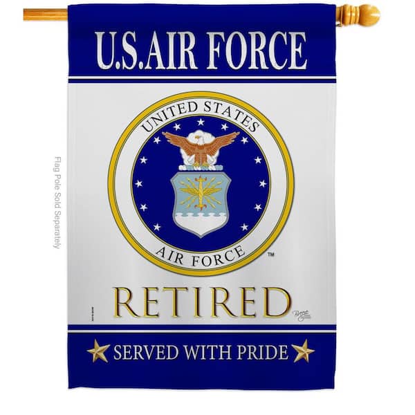 2.3 ft. x 3.3 ft. US Air Force Retired House Flag 2-Sided Armed Forces Decorative Vertical Flags
