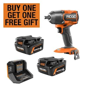 18V Starter Kit with (2) 4.0 Ah MAX Output Batteries and Charger with 18V Brushless Cordless Mid-Torque Impact Wrench