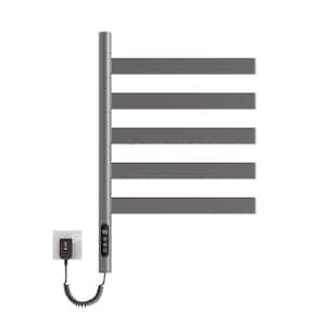 Rotary Model 5-Bar Plug-In 150W Blade span 2.16 in. Towel Warmer Smart Touch Screen Digital Display Waterproof in Grey