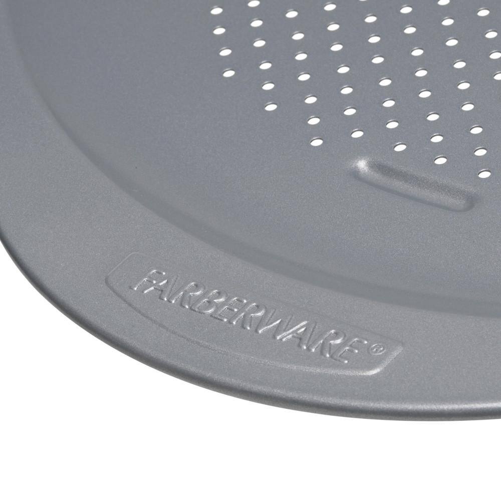 Farberware Light Gray Nonstick 15.5" Carbon Steel Pizza Pan