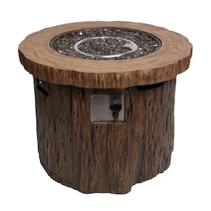 Rustic Wood Look 50000K BTU Gas Fire Pit with Adjustable Flame