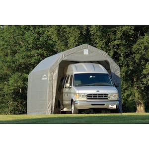 12 ft. W x 20 ft. D x 11 ft. H Steel and Polyethylene Garage without Floor in Grey with Corrosion-Resistant Frame