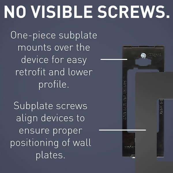 radiant 2 Gang 2-Decorator Rocker Screwless Wall Plate, Graphite (1-Pack)