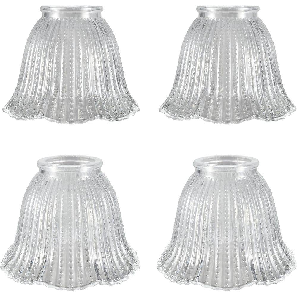 4PK-Lighting Accessory-Replacement Glass-Clear Beaded, 2-1/4 In. Fitter ...