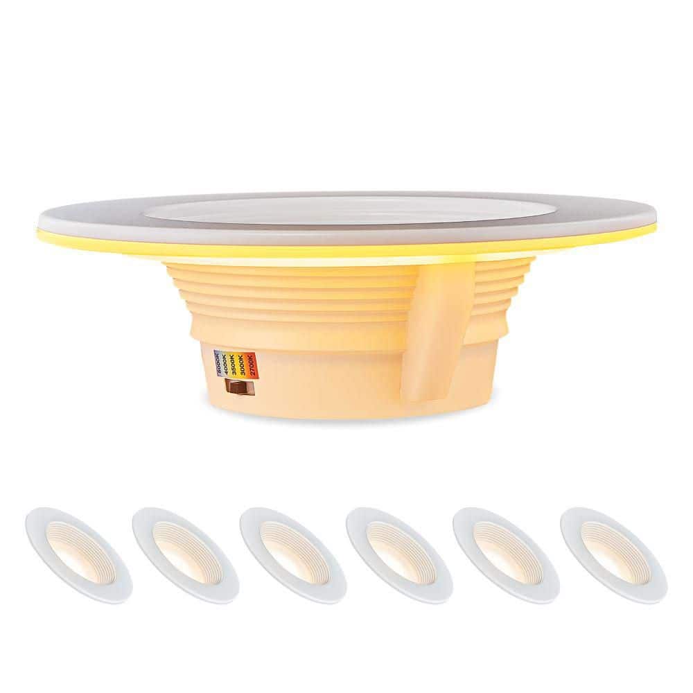6 in. Adjustable CCT Retrofit Downlight Remodel IC Rated Dimmable Indoor Integrated LED Recessed Light Trim (6-Pack) price history on PriceWatchPro