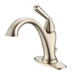 Z Single Hole Single-Handle Bathroom Faucet Scratch Resist with Drain Assembly in Brushed Nickel
