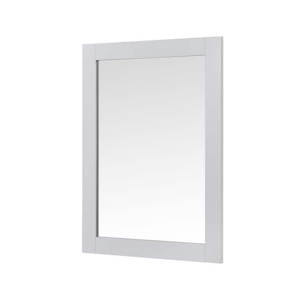 24 in. W x 32 in. H Rectangular Framed Wall Mount Bathroom Vanity Mirror in Dove Gray