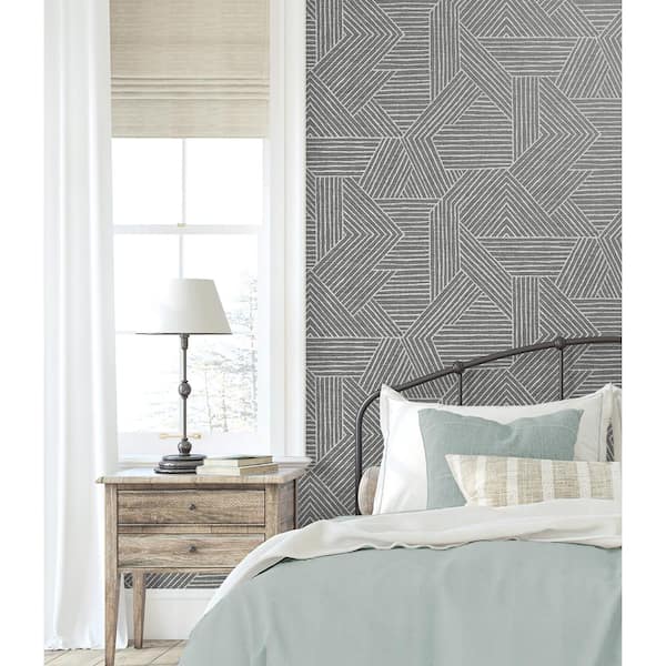 Stacy Garcia Home Etched Geometric Peel and Stick Wallpaper - 20.5 in. W x 18 ft. L - Pewter