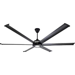 Mammoth 84 in. Smart Indoor/Outdoor Black Universal Mount Ceiling Fan with 12 in. Downrod 2700K LED Remote and Phone App