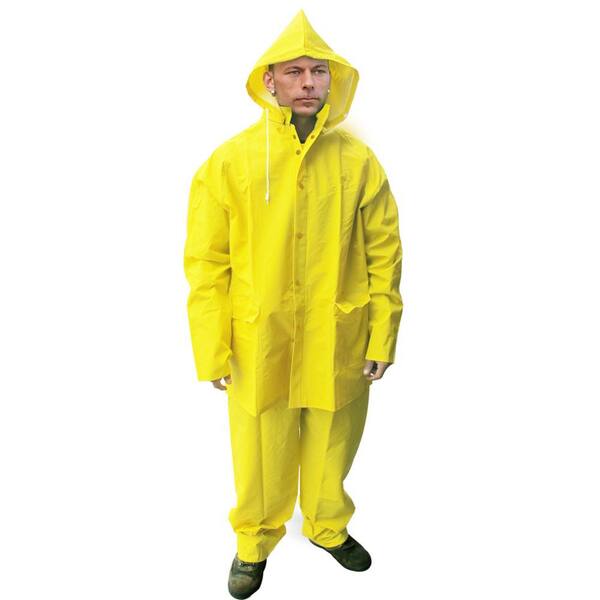 PVC/Polyester Yellow Rain Suit 