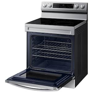 6.3 cu.ft. 5 Burner Element Smart Wi-Fi Enabled Convection Electric Range with No Preheat AirFry in Stainless Steel
