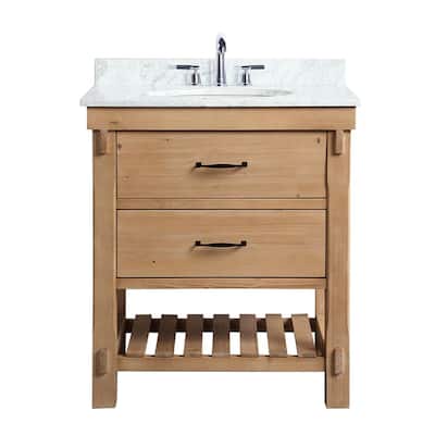 Ari Kitchen And Bath Marina 42 In, Wood Bathroom Vanity With White Sink