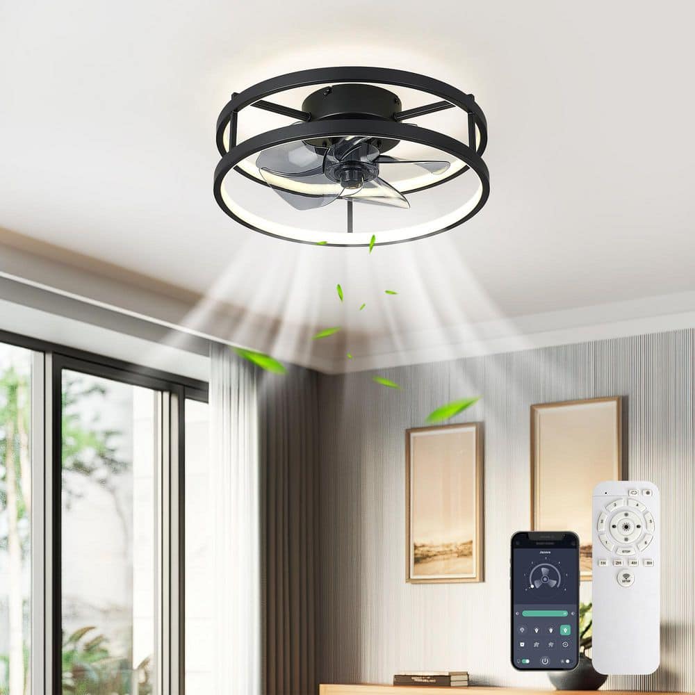 16 in. Indoor Black 100-240-Volt Flush Mount Ceiling Fan with Light price history on PriceWatchPro