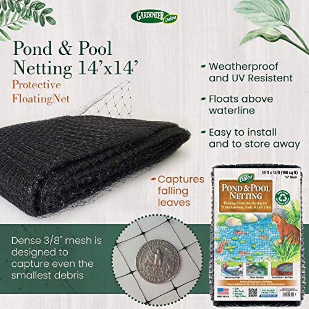 14 ft x 14 ft Black Polypropylene Pond and Pool Netting