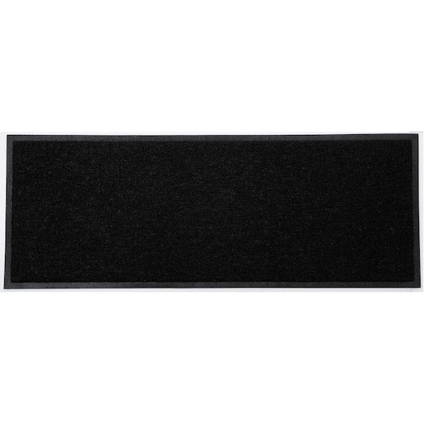 EVIDECO French home goods Black Scraper 18 in. W x 48 in. L Recycled PVC Outdoor or Indoor Runner Rug Door Mat