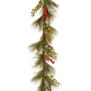 6 ft. Artificial Mixed Bristle Pine Garland