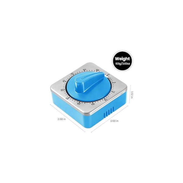 Lynzavix Mechanical Desk Kitchen Timer Blue Analog Display Cooking