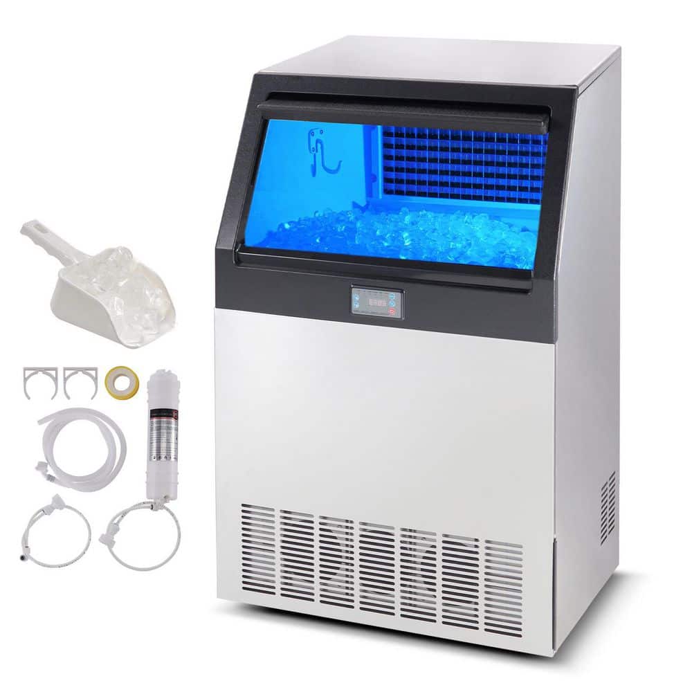 SKYSHALO Commercial Ice Maker, 265 lbs. / 24H, Ice Maker Machine, 126 Ice Cubes in 12-15 Minutes, Freestanding Cabinet Ice Maker