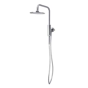 Aquarius 1-Spray Setting 1.8 GPM Dual Wall Mounted 8 in. Fixed and Handheld Shower Head in Chrome