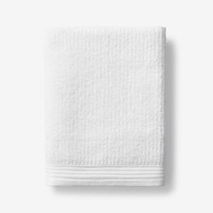 Cozy Earth White Ribbed Bath Towel