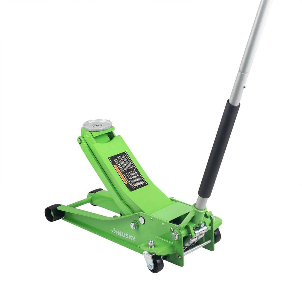 3-Ton Green Low Profile Floor Jack with Quick Lift