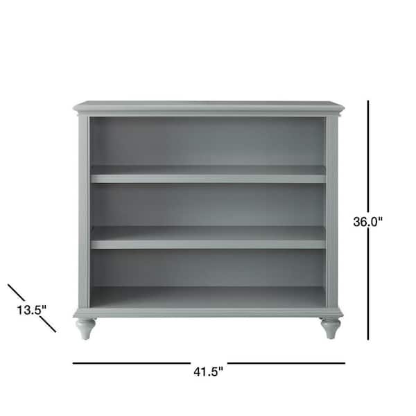 3 Shelf Accent Bookcase, Distressed White Shelving Unit