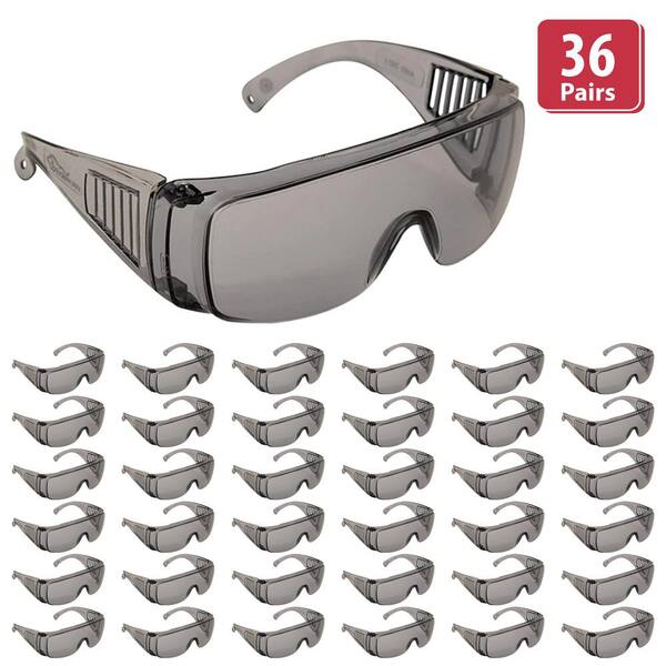 BISON LIFE Gray Diamont Vented Over Glasses, Anti-Scratch (36-Pairs)