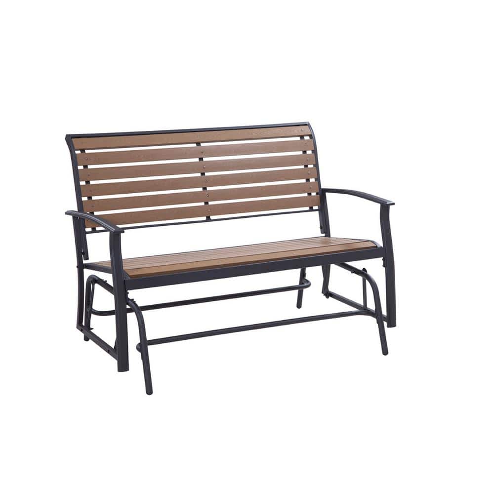 Metal Outdoor Everwood Harrington 2 Seat Natural Glider