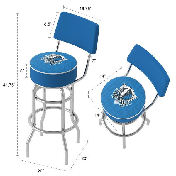 Dallas Mavericks Fade 31 in. Blue Backless Metal Bar Stool with Vinyl Seat