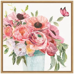 16 in. Boho Bouquet XIII Easter Holiday Framed Canvas Wall Art