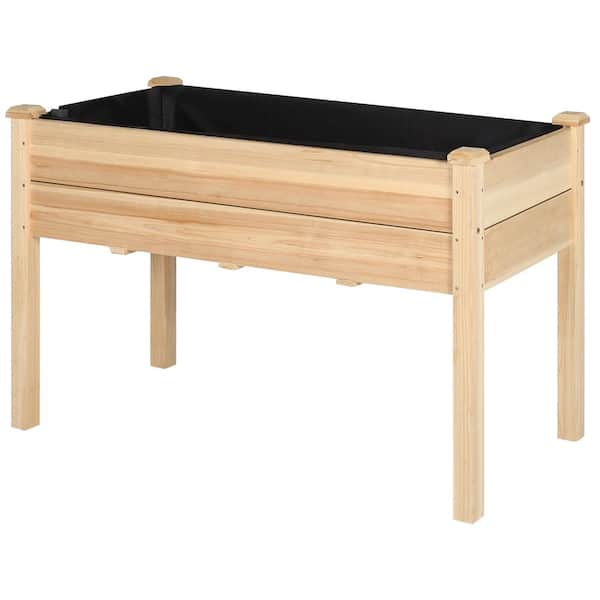 48 in. x 24 in. x 30 in. Cedar Wood Raised Garden Bed with Liner