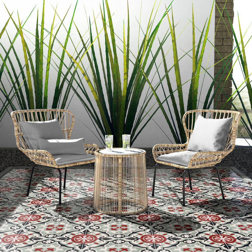 8" x 8" Bloom Patterned Cement Wall & Floor Tile