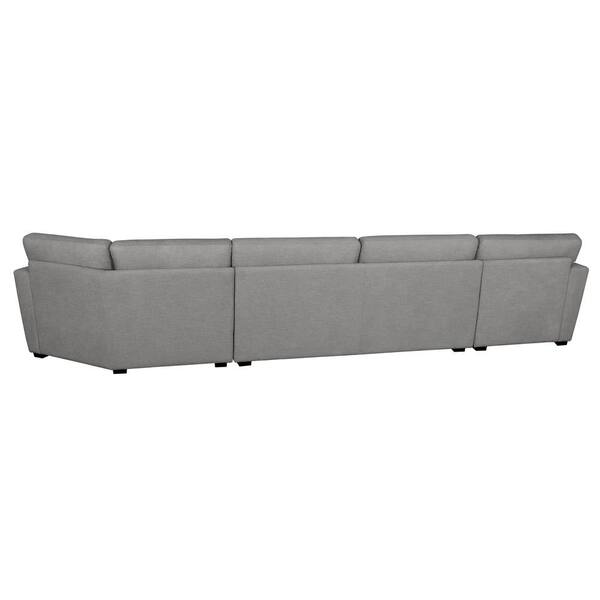 Utopia Ivory/Light Gray & Gold Stainless Steel 2pc Sectional Sofa