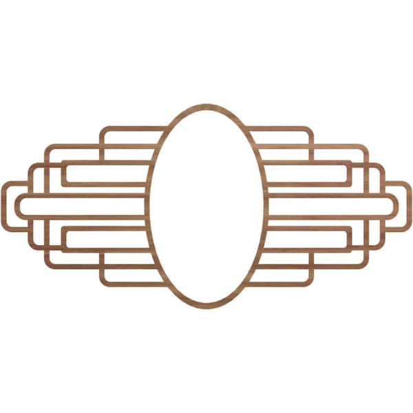 Ekena Millwork 40 in. x 20 in. x 1/4 in. Elizabeth Wood Fretwork Pierced Ceiling Medallion, Walnut