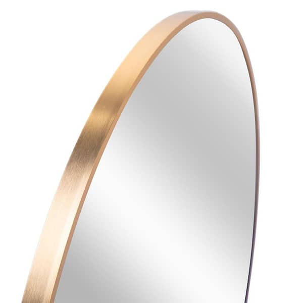 Gold 39 in W x 39 in. H Glam Round Aluminium Framed Mirror Wall Mirror Wall Decor Mirror Bathroom Vanity Mirror