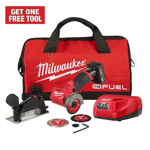 M12 FUEL 12V 3 in. Lithium-Ion Brushless Cordless Cut Off Saw Kit with One 4.0 Ah Battery Charger and Bag