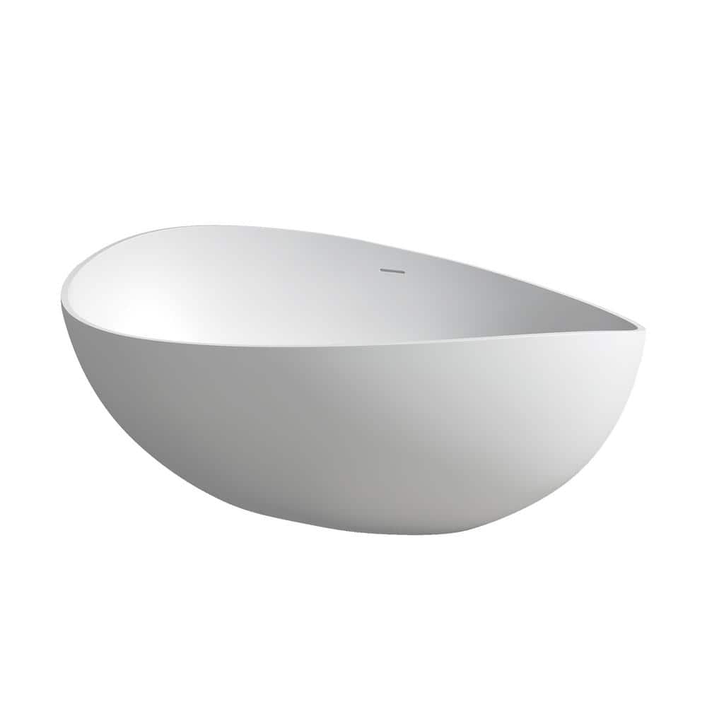 63 in. x 39 in. Soaking Bathtub with Center Drain in White