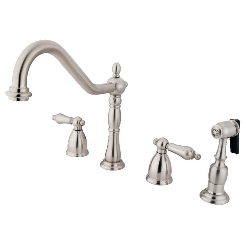 Kingston Brass Heritage 2-Handle Standard Kitchen Faucet with Side ...