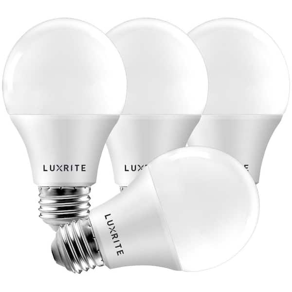 60-Watt Equivalent A19 Dimmable LED Light Bulb Enclosed Fixture Rated 2700K Soft White (4-Pack)
