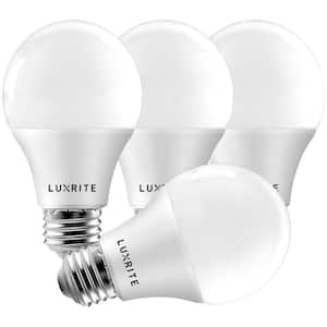 60-Watt Equivalent A19 Dimmable LED Light Bulb Enclosed Fixture Rated 5000K Daylight White (4-Pack)