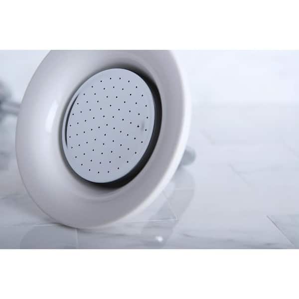 1-Spray 6.3 in. Single Wall Mount Fixed Rain Shower Head in Polished Chrome