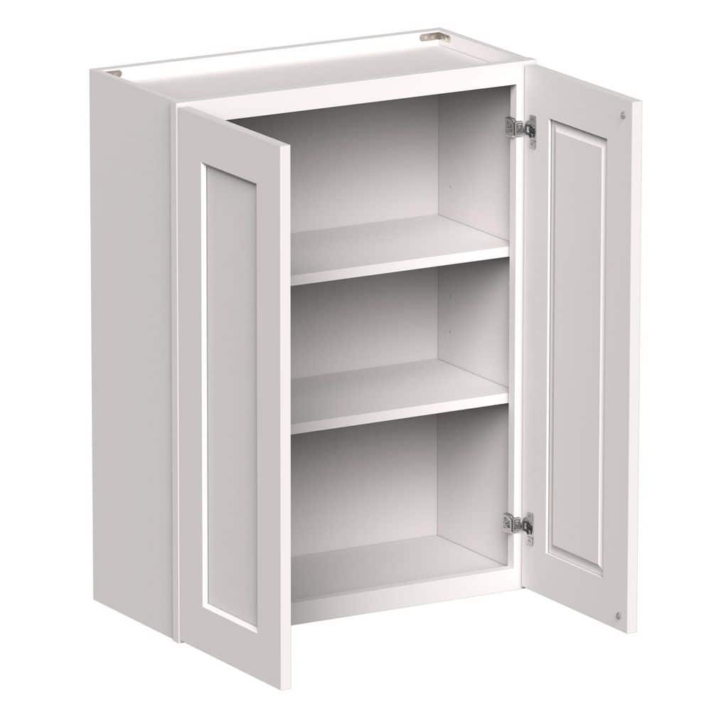 27 in. W x 12 in. D x 36 in. H HDF Ready to Assemble Standard Wall Cabinet Kitchen Cabinet in White w/ 2 Doors&2 Shelves price history on PriceWatchPro