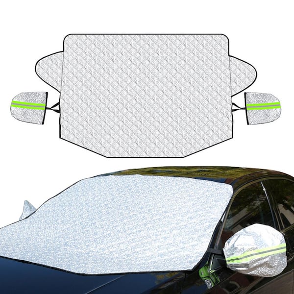 Shatex 59 in. x 47 in. Car windshield snow cover with rear view