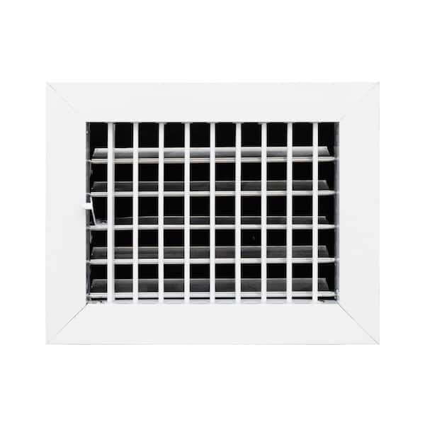 ACLAMINAIRE 8 in. x 6 in. Aluminum Adjustable Wall Register in White