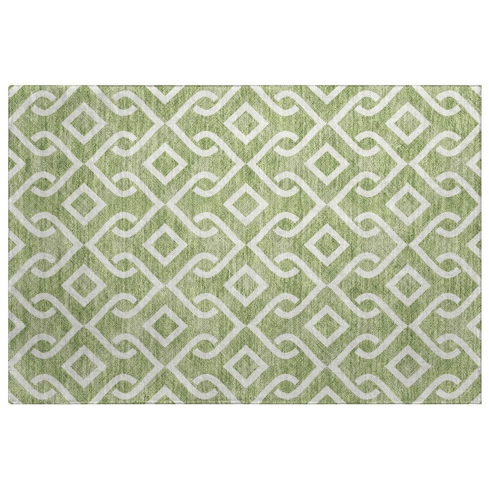 Dream Shag Premium Machine Washable Abstract ADS621 Green 3 ft. x 4 ft. Area Rug price history on PriceWatchPro