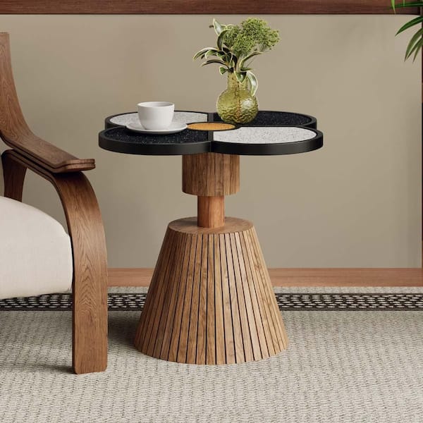 Unique Four-Leaf Clover Side Table, Outdoor End Table Decorative