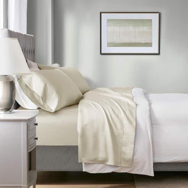 Beautyrest 1000 Thread Count Heiq 4-Piece Ivory Cotton Blend Solid